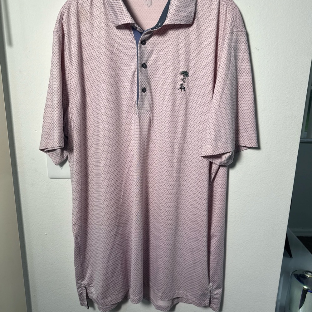 Greyson Golf Polo Shirt Pink Geometric Men’s XL a very small stain (0887gw6) - Picture 8 of 9